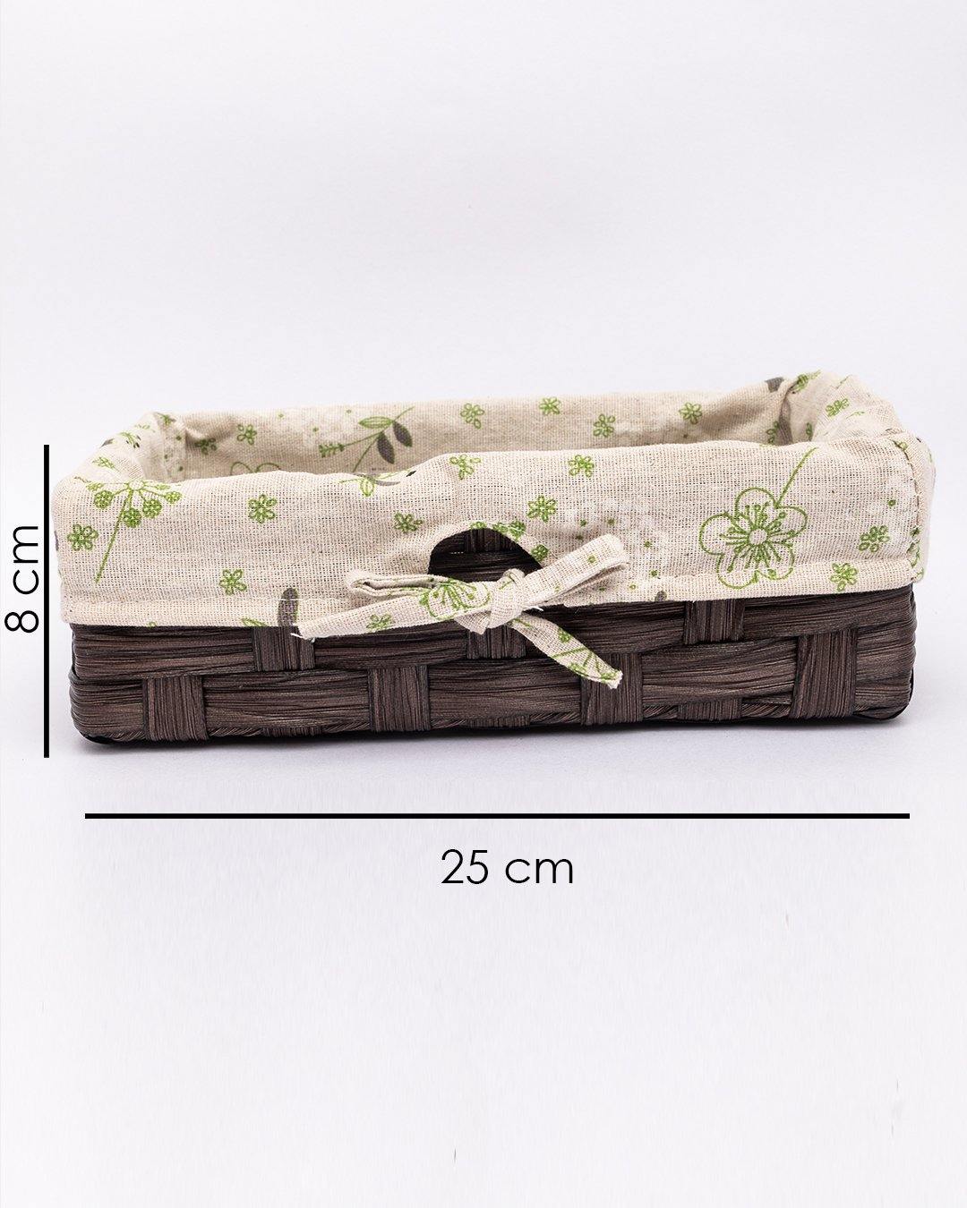 VON CASA Basket, Small, Dark Brown, Plastic