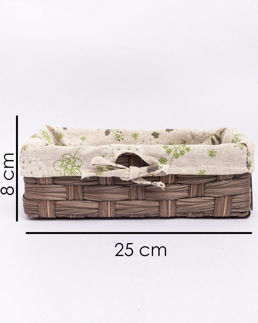 VON CASA Basket, Small, Brown, Plastic