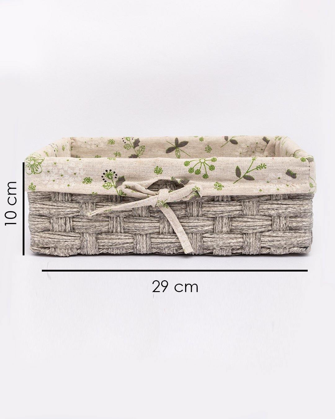 VON CASA Basket, Medium, Ivory, Plastic