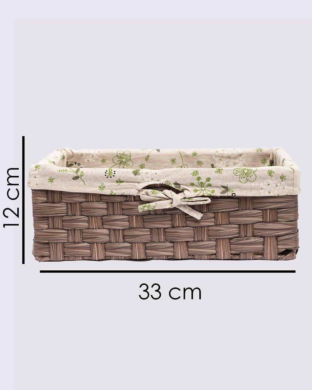 VON CASA Basket, Large, Brown, Plastic