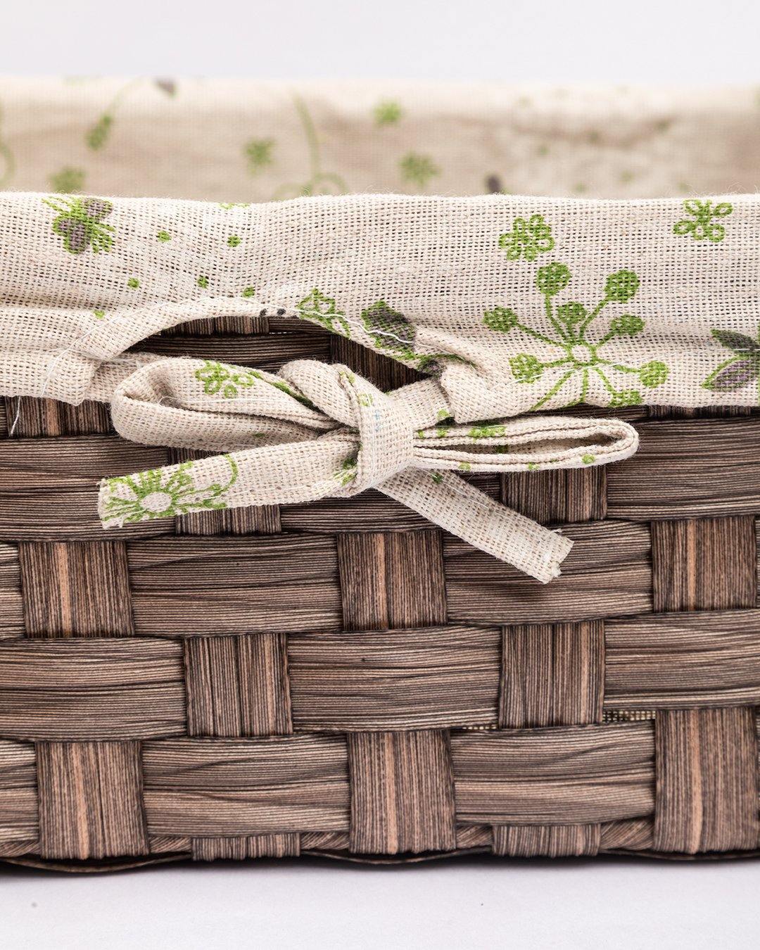 VON CASA Basket, Large, Brown, Plastic