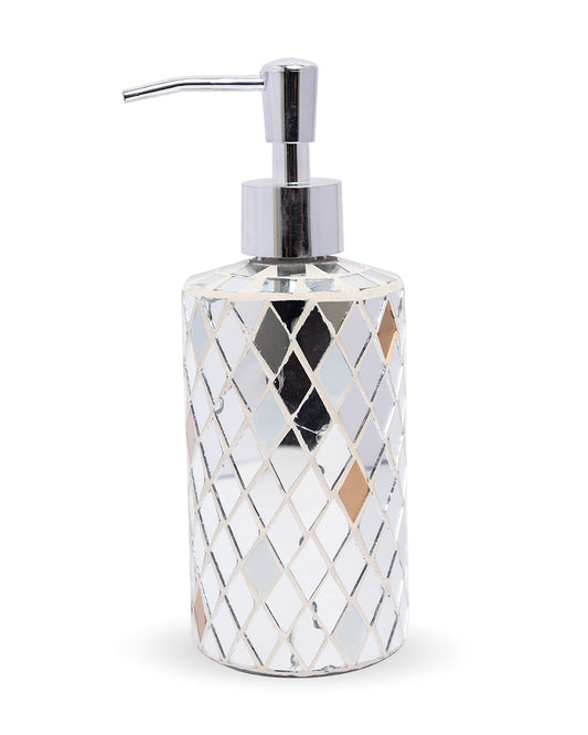 VON CASA Soap Dispenser, White, Glass, 400 mL