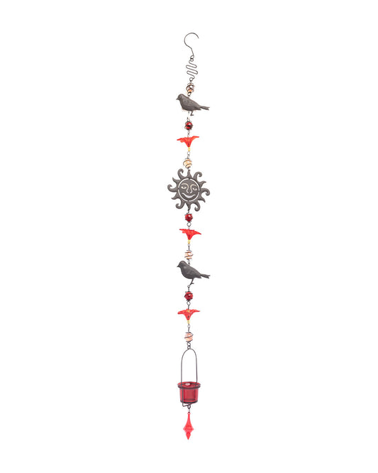 VON CASA Hanging T-light Holder, Red, Iron