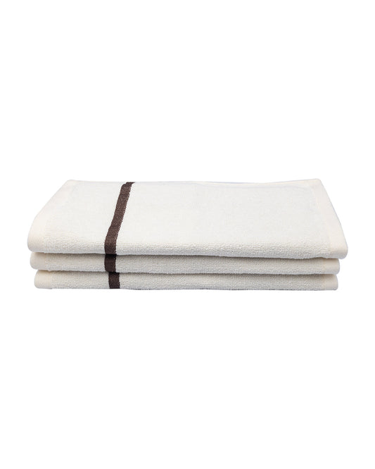 VON CASA Zero Twist Face Towel, White, Cotton, Set of 3