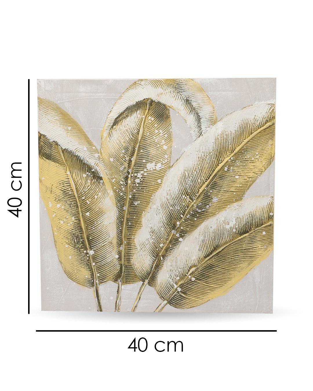 VON CASA Flowers Hand Made Oil Painting, Gallery Wraped, Green, Canvas - VON CASA