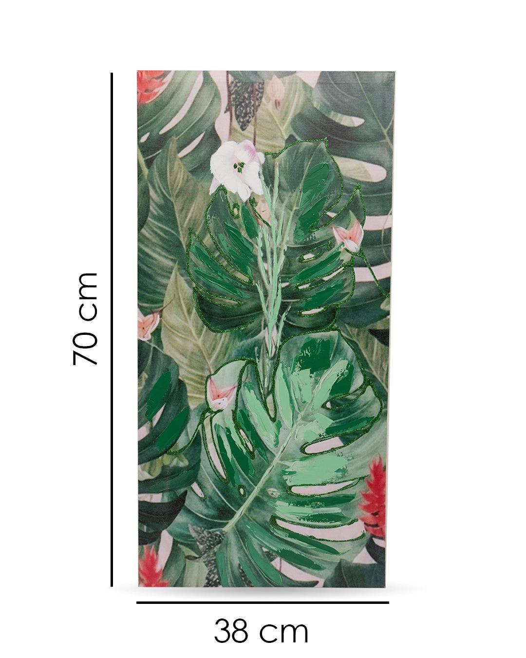 VON CASA Botanical Hand Made Oil Painting, Gallery Wraped, Green, Canvas - Von Casa