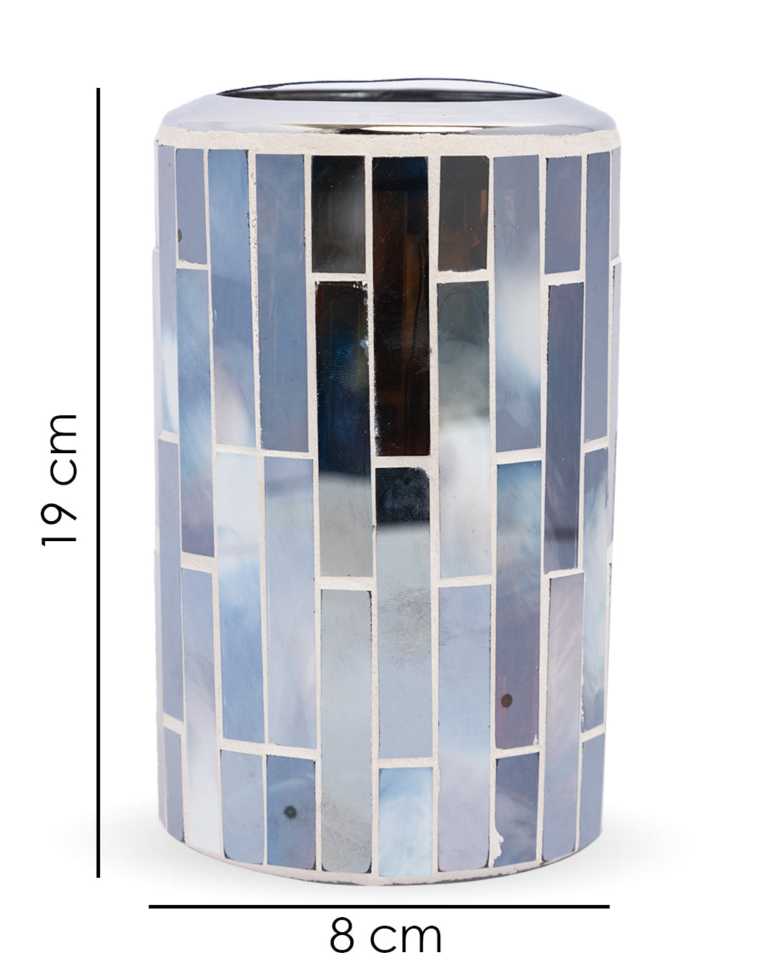 VON CASA Toothbrush Holder, Silver, Glass