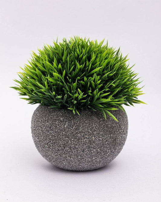 VON CASA Artificial Flower with Pot, Green, Plastic