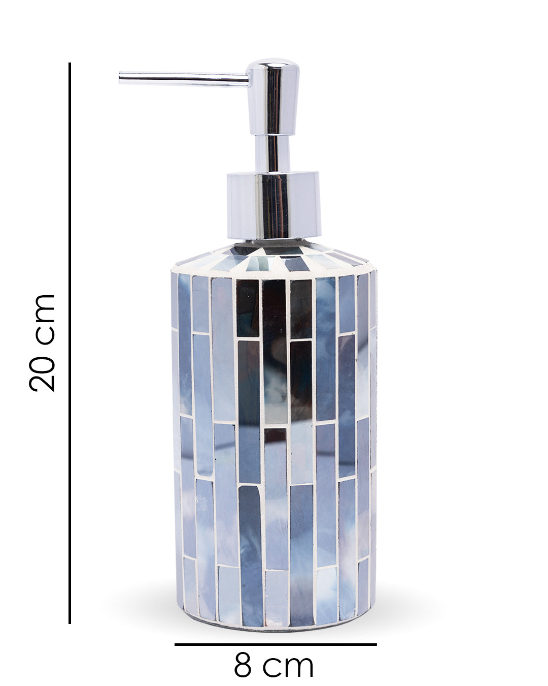 VON CASA Soap Dispenser, Silver, Glass, 400 mL
