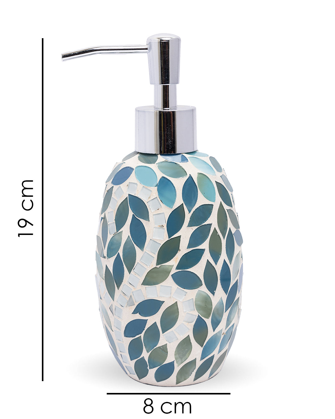 VON CASA Soap Dispenser, Blue, Glass, 400 mL