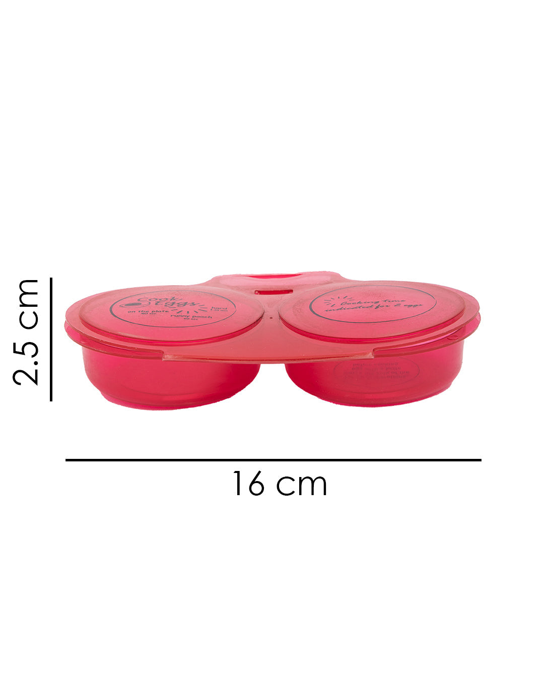 VON CASA Two Cavity Egg Poacher, Microwave Safe, Red, Plastic
