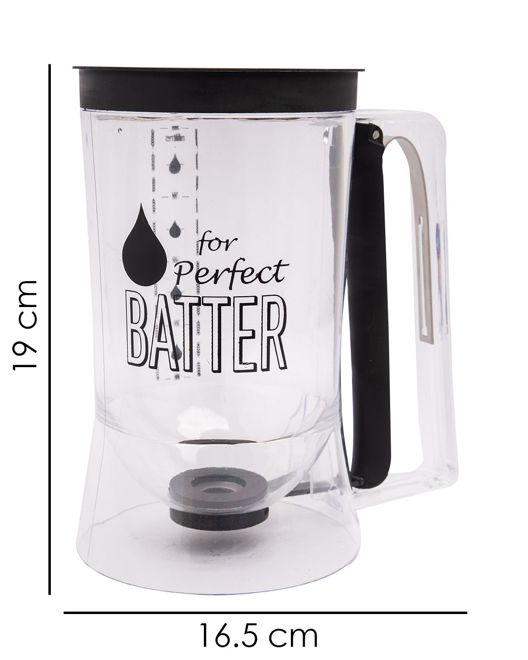 VON CASA Cake Batter Pourer, with Valve, Black, Plastic