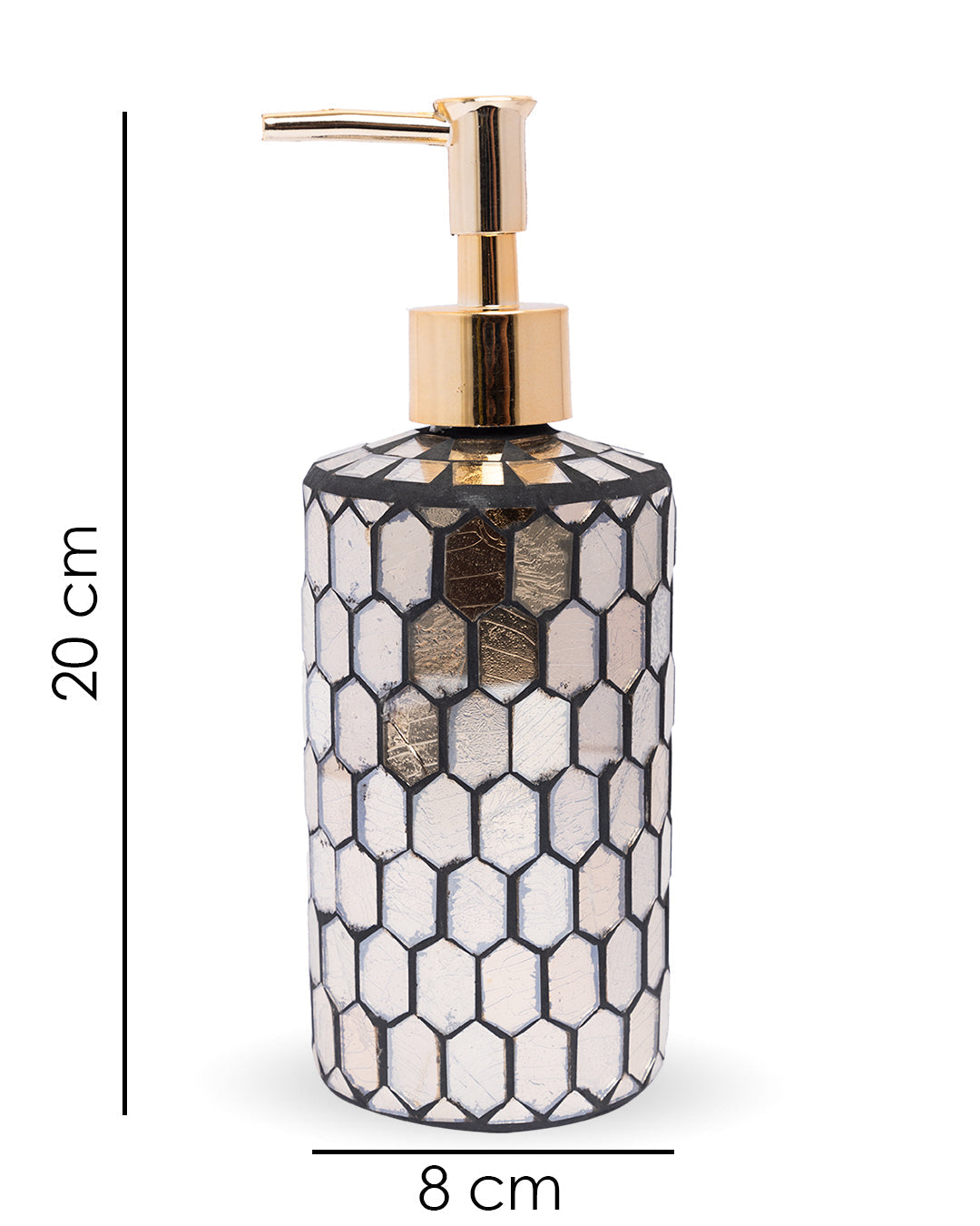 VON CASA Soap Dispenser, Gold, Glass, 400 mL