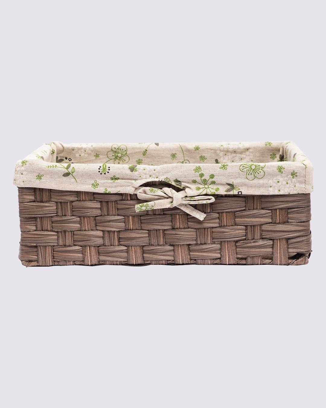 VON CASA Basket, Large, Brown, Plastic