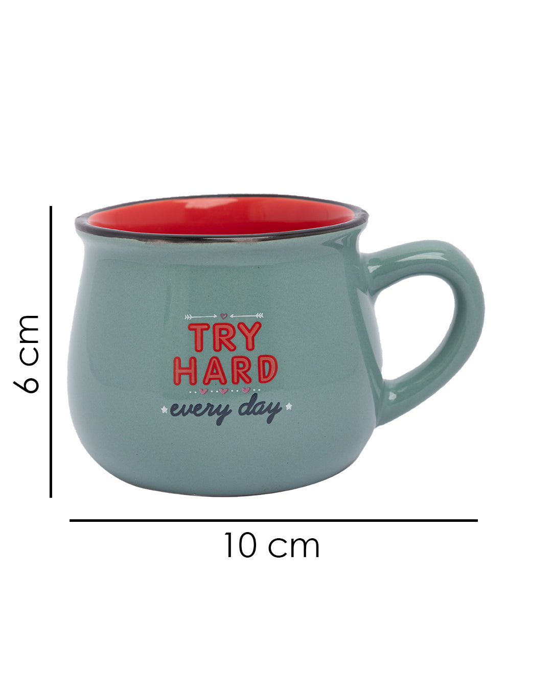 VON CASA Espresso Cups, Multicolour, Ceramic, Set of 3, 180 mL