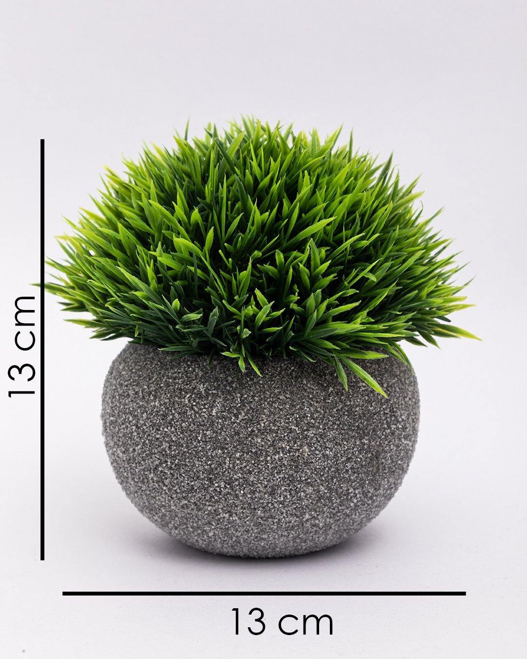 VON CASA Artificial Flower with Pot, Green, Plastic