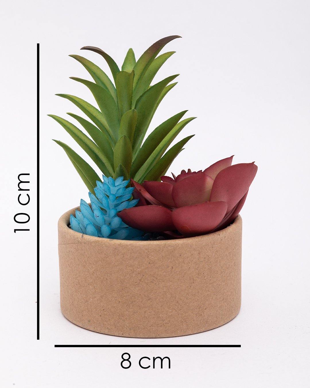 VON CASA Artificial Flower with Pot, Multicolour, Plastic & Paper