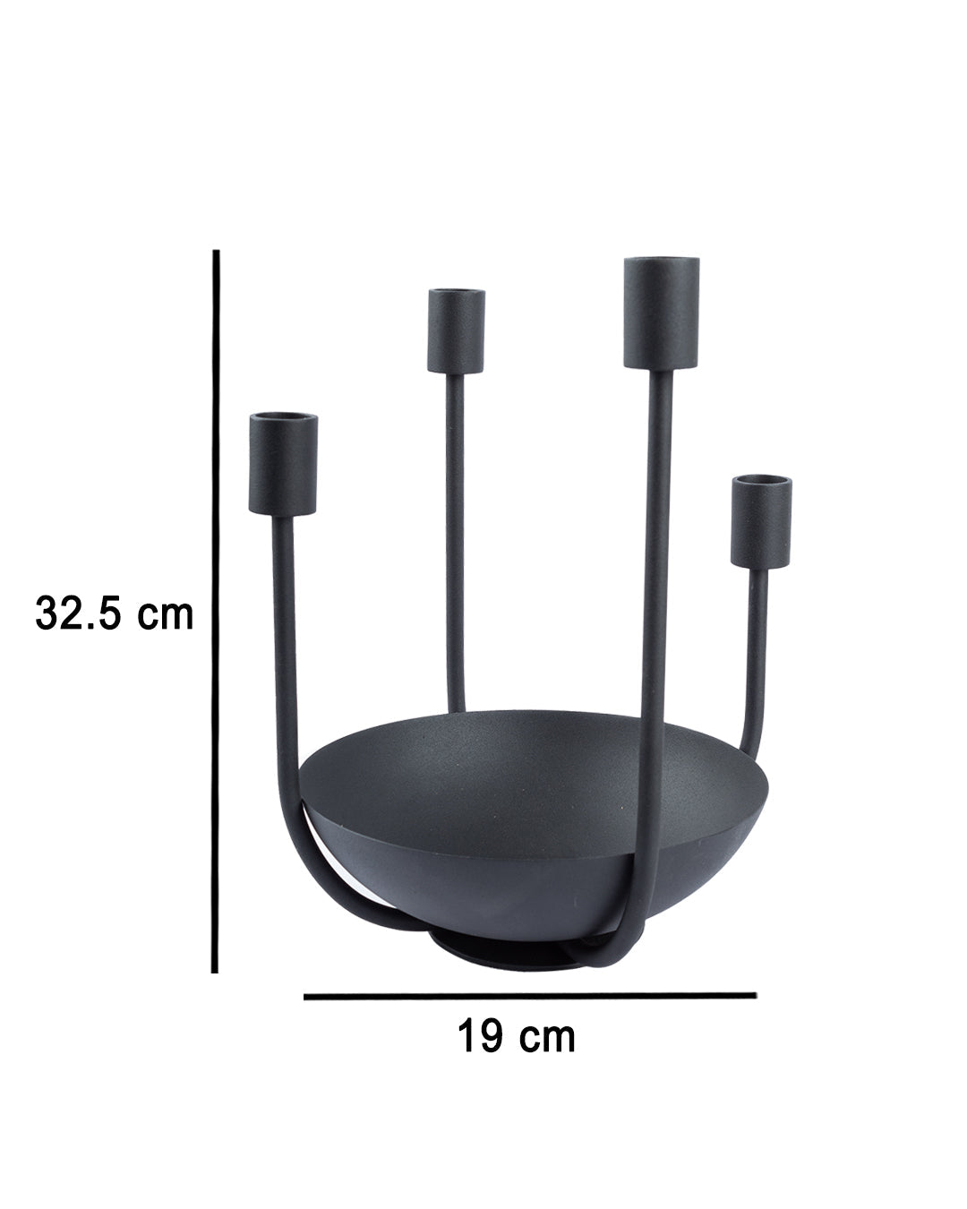 VON CASA Candle Holder with Potpourri, Matt Finish, Black, Mild Steel