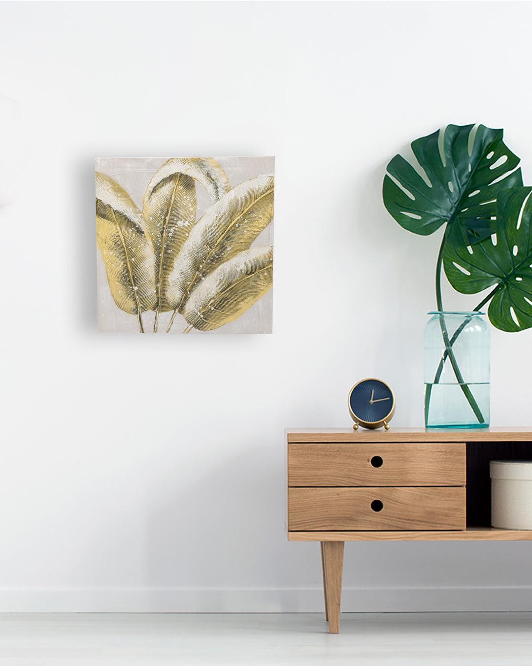VON CASA Flowers Hand Made Oil Painting, Gallery Wraped, Green, Canvas - VON CASA