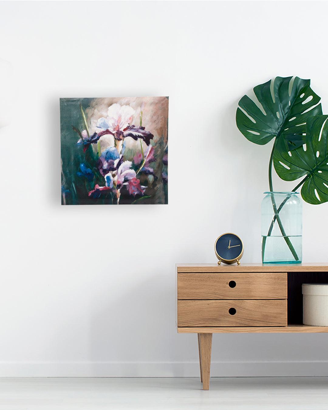 VON CASA Flowers Hand Made Oil Painting, Gallery Wraped, Multicolour, Canvas - VON CASA