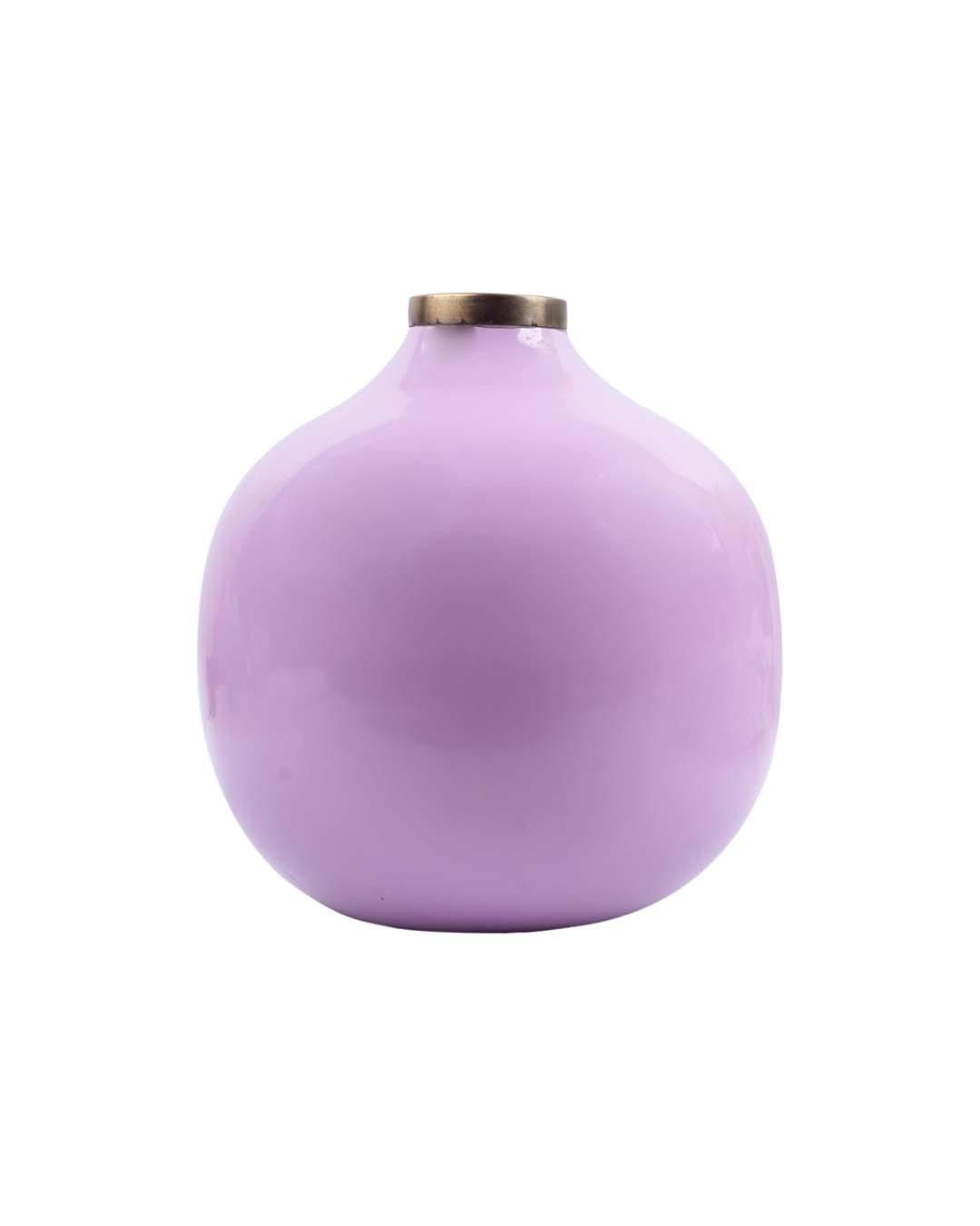 VON CASA Decorative Flower Vase, Diwali Décor, Peach, Iron - VON CASA