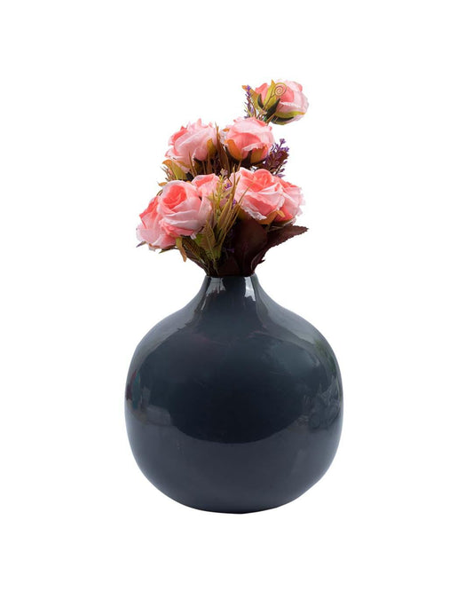VON CASA Decorative Flower Vase, Diwali Décor, Grey, Iron - VON CASA