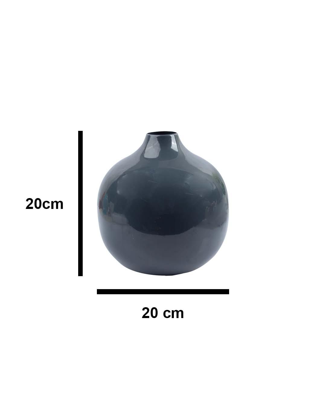 VON CASA Decorative Flower Vase, Diwali Décor, Grey, Iron - VON CASA