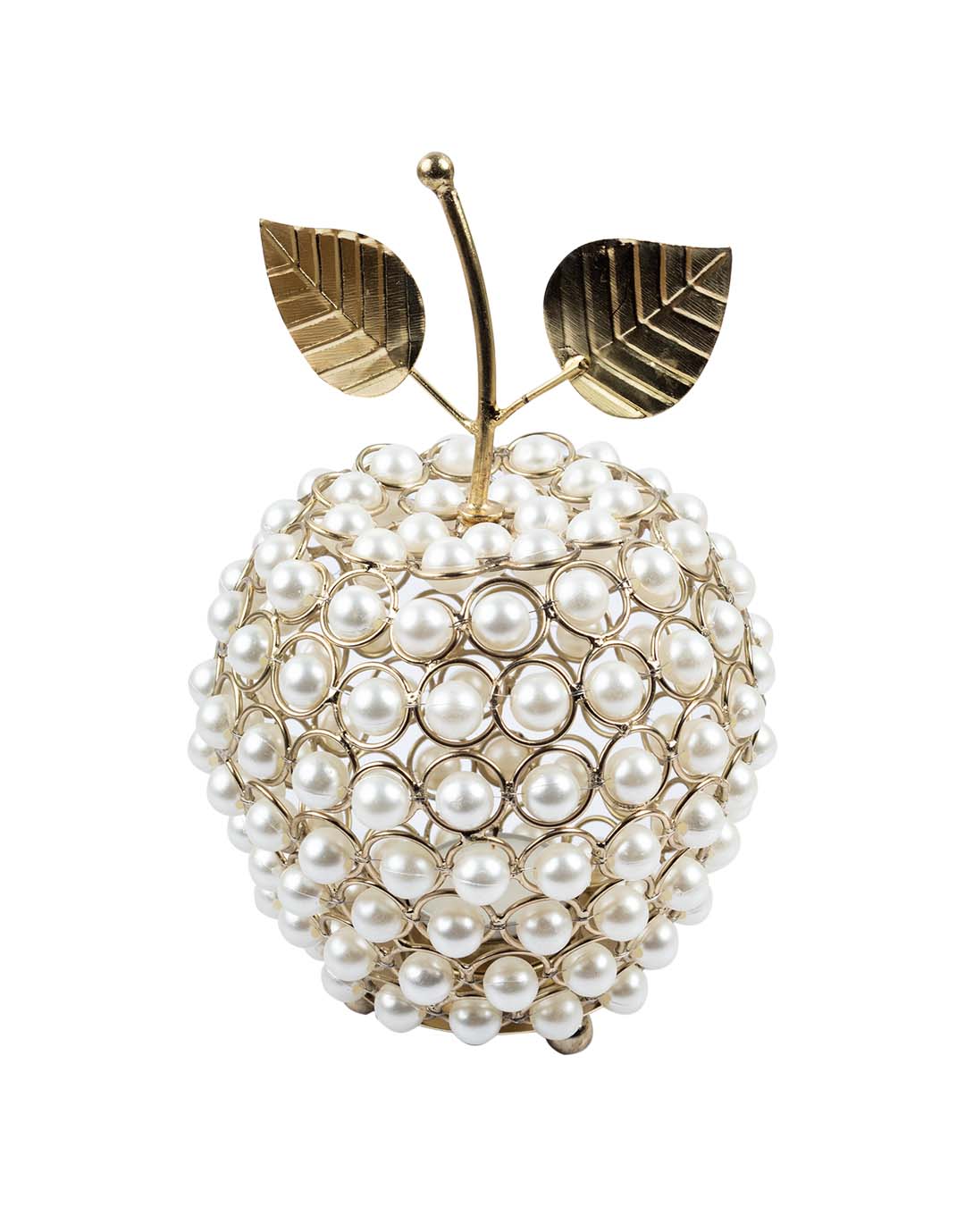 Lighting Silver Crystal Apple T-Light Candle Holder, Diwali Special, Golden, Iron