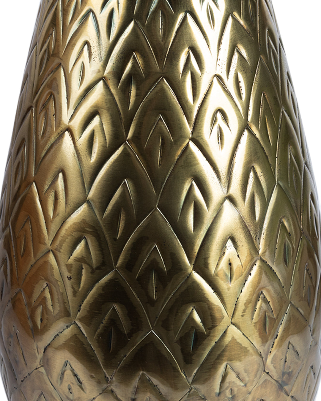 VON CASA Table Flower Vase, Hammered Finish, Golden Colour, Mild Steel