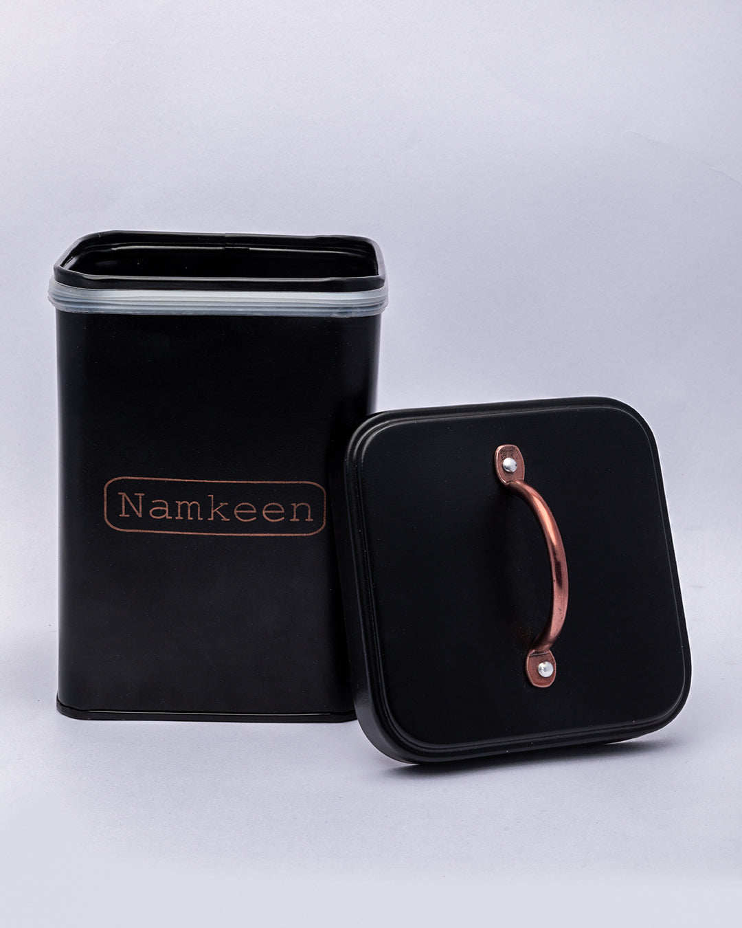 VON CASA Namkeen Jar with Lid - (Black, 1900mL)