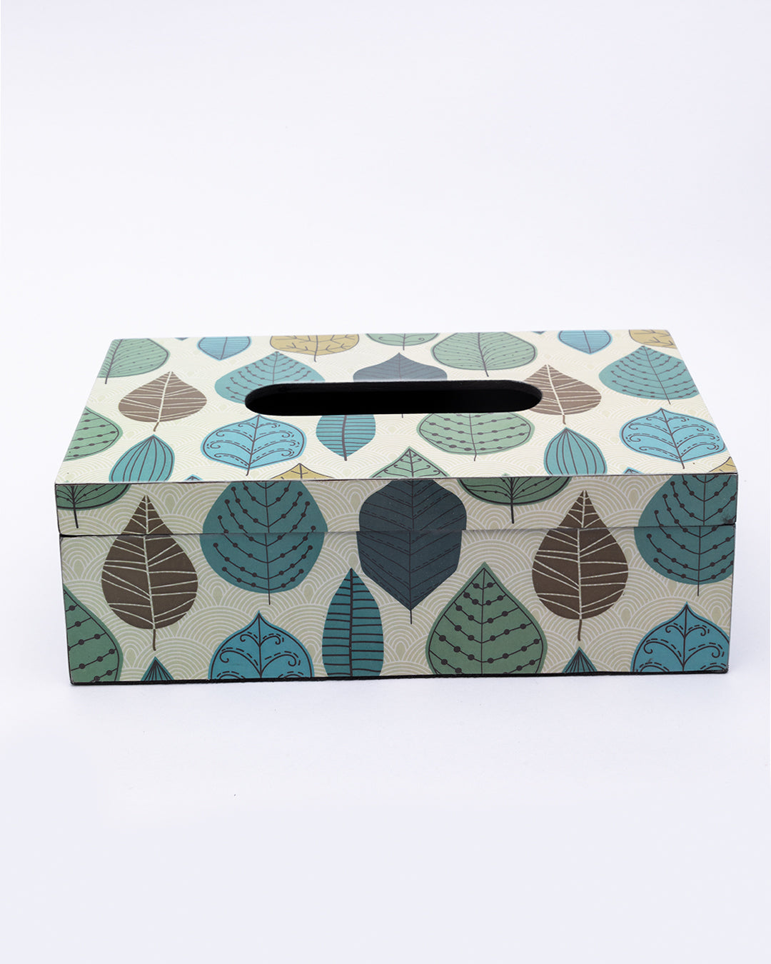 VON CASA Tissue Box, Nature Inspired Design, Facial Tissue Holder with Soft Bottom for Home, Office, & Restaurant, Rectangular, Multicolour, MDF