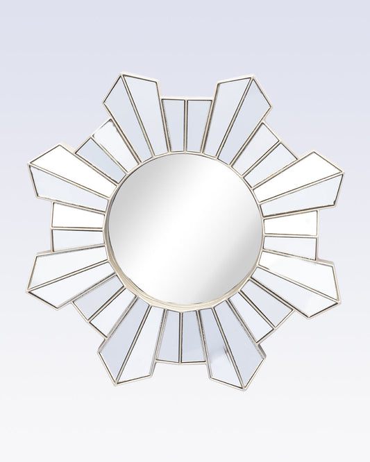 VON CASA Wall Mirror, Wall Décor, Antique Finish, Champagne Colour, Plastic, Set of 3