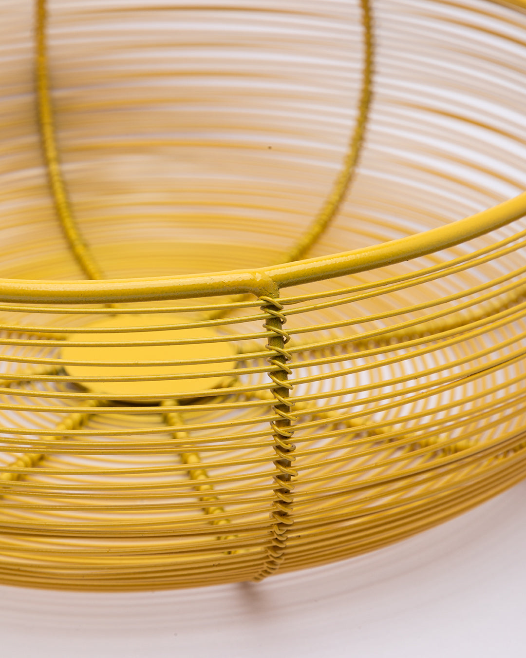 VON CASA Metal Wire Countertop Fruit Bowl, Basket Holder Stand, For Home & Kitchen, Yellow Colour, Iron
