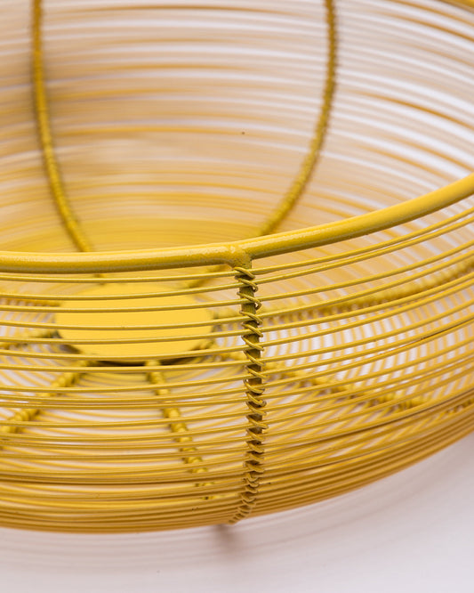 VON CASA Metal Wire Countertop Fruit Bowl, Basket Holder Stand, For Home & Kitchen, Yellow Colour, Iron