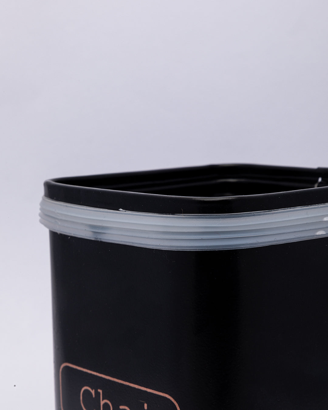 VON CASA Chai Jar, Kitchen Decorative, Countertop Metal Storage Jar, Black, Mild Steel | (1 Litre)