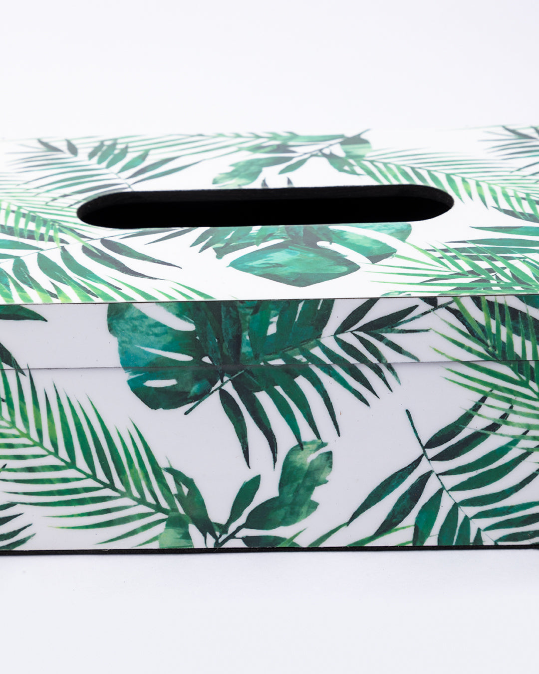 VON CASA Tissue Box, Nature Inspired Design, Facial Tissue Holder with Soft Bottom for Home, Office, & Restaurant, Rectangular, Green Colour, MDF