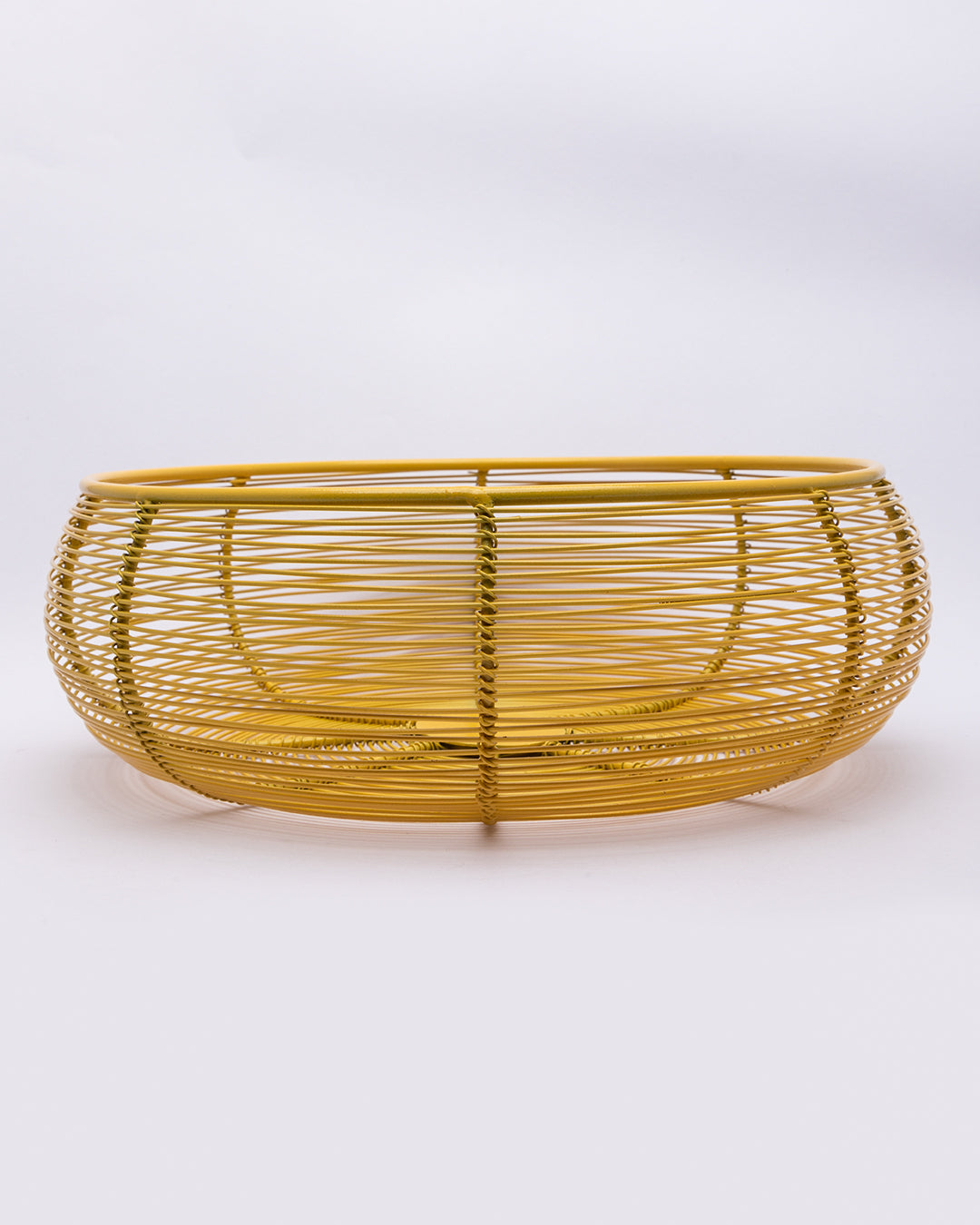 VON CASA Metal Wire Countertop Fruit Bowl, Basket Holder Stand, For Home & Kitchen, Yellow Colour, Iron