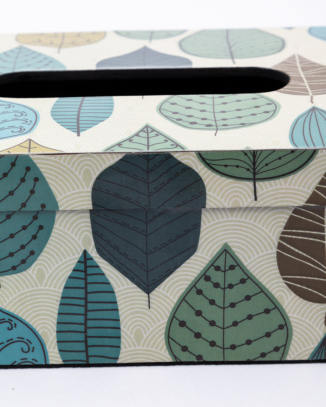VON CASA Tissue Box, Nature Inspired Design, Facial Tissue Holder with Soft Bottom for Home, Office, & Restaurant, Rectangular, Multicolour, MDF