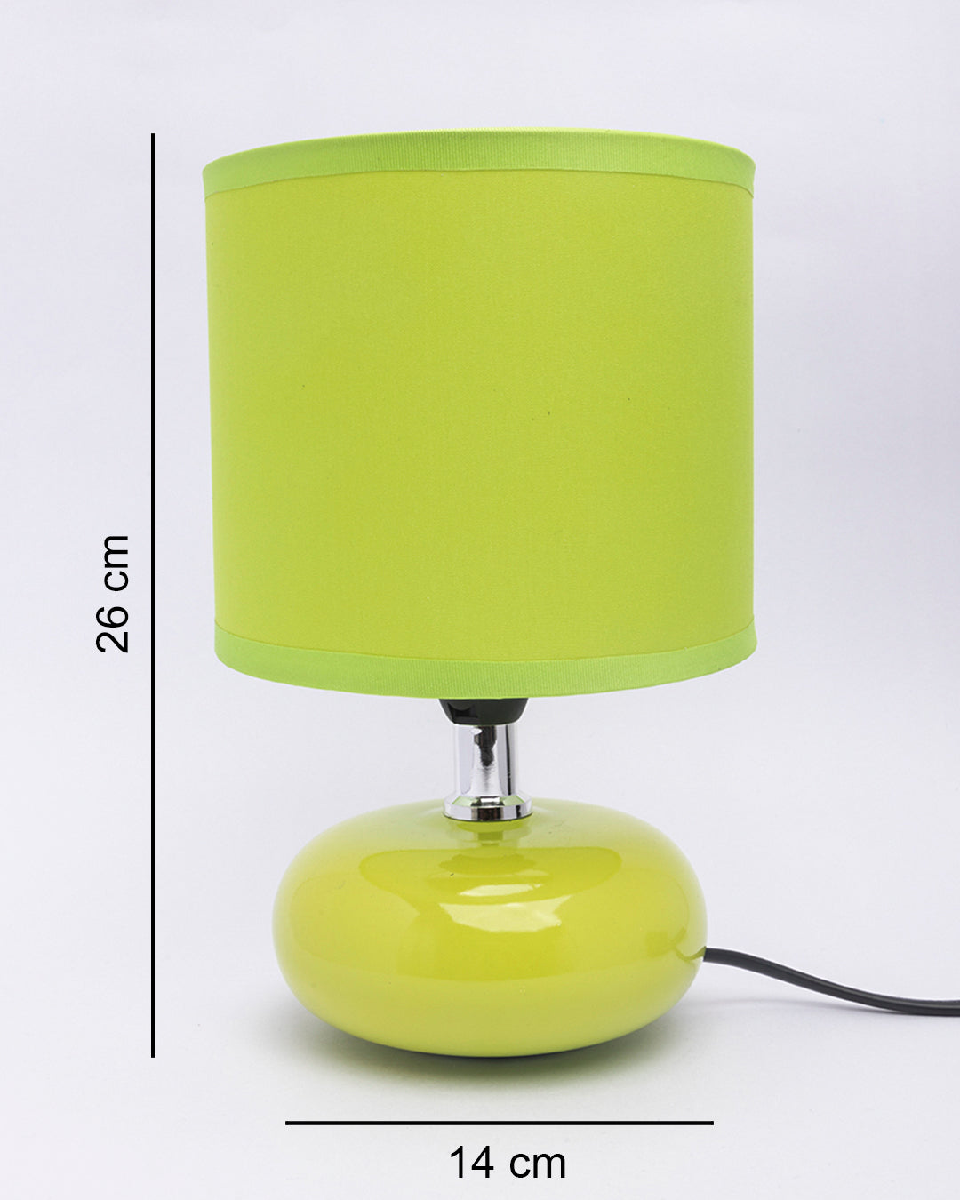 VON CASA Table Lamp, with Shade, Oval Shape, Green, Ceramic