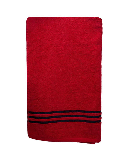 VON CASA Zero Twist Bath Towel, Red, Cotton