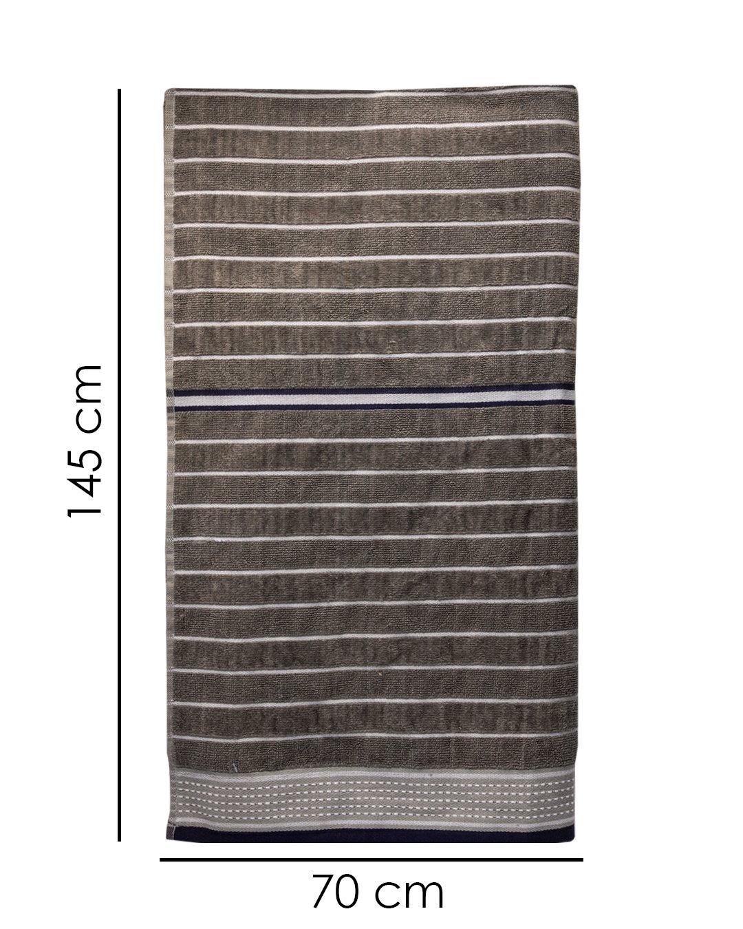 VON CASA Daffodil Bath Towel, Grey, Cotton