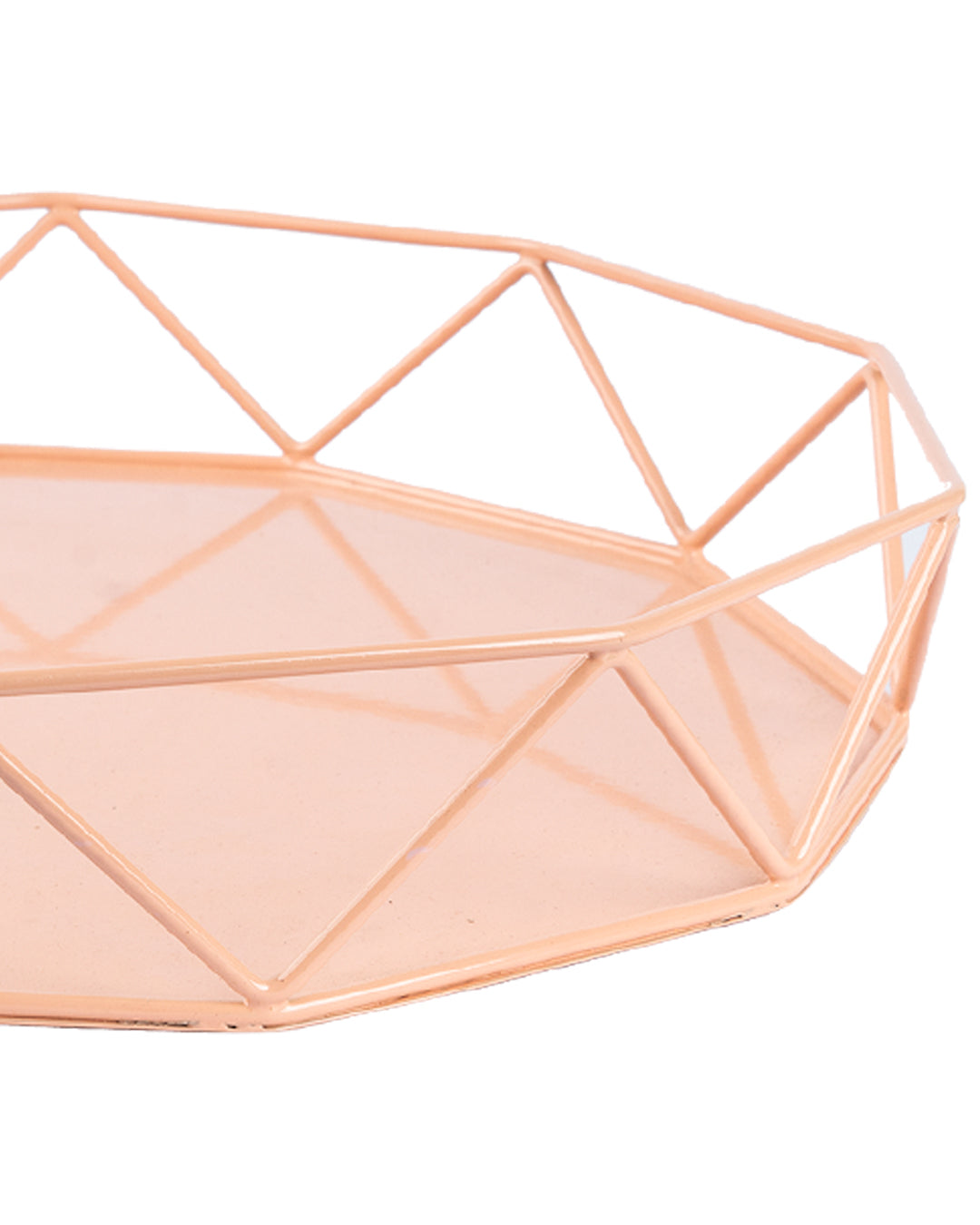 VON CASA Metal Serving Tray, Matt Finish, Peach, Mild Steel
