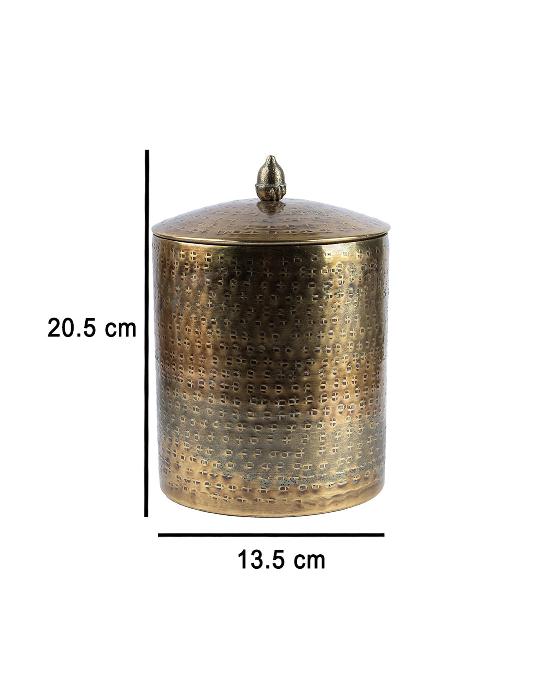 VON CASA Cookies & Candies Storage Jar, Golden Colour, Mild Steel, 2 Litre