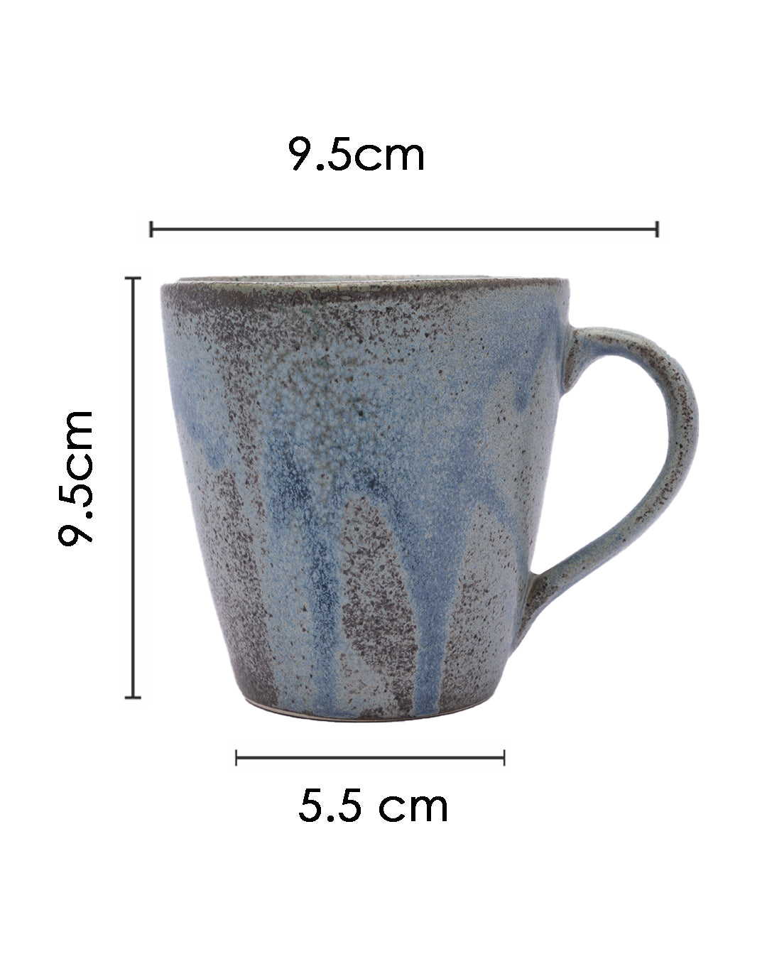 VON CASA Mug Set, Tea & Coffee Mug Set, Soup Mug, Handmade, Grey, Ceramic, Set of 2