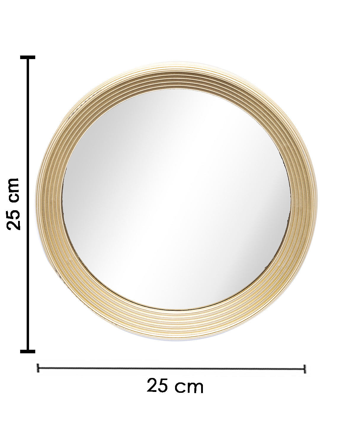 VON CASA Wall Mirror, Wall Décor, Champagne Colour, Plastic, Set of 3
