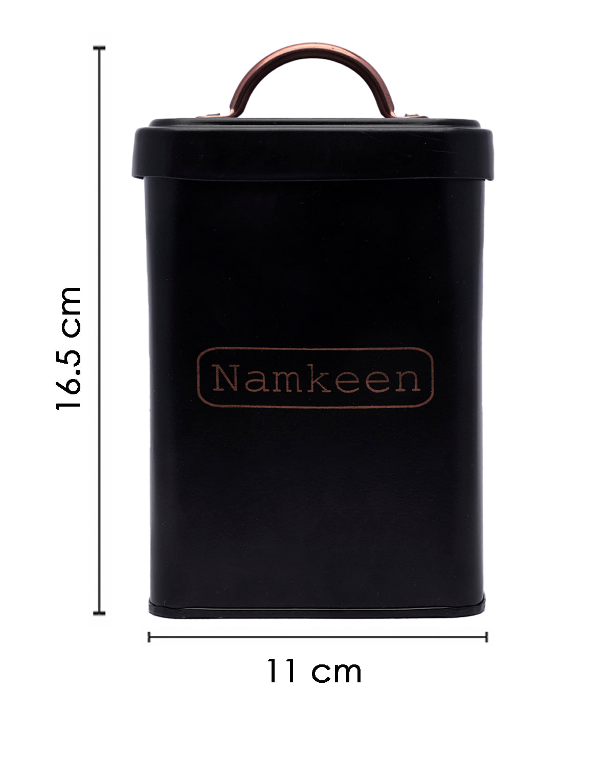 VON CASA Namkeen Jar with Lid - (Black, 1900mL)