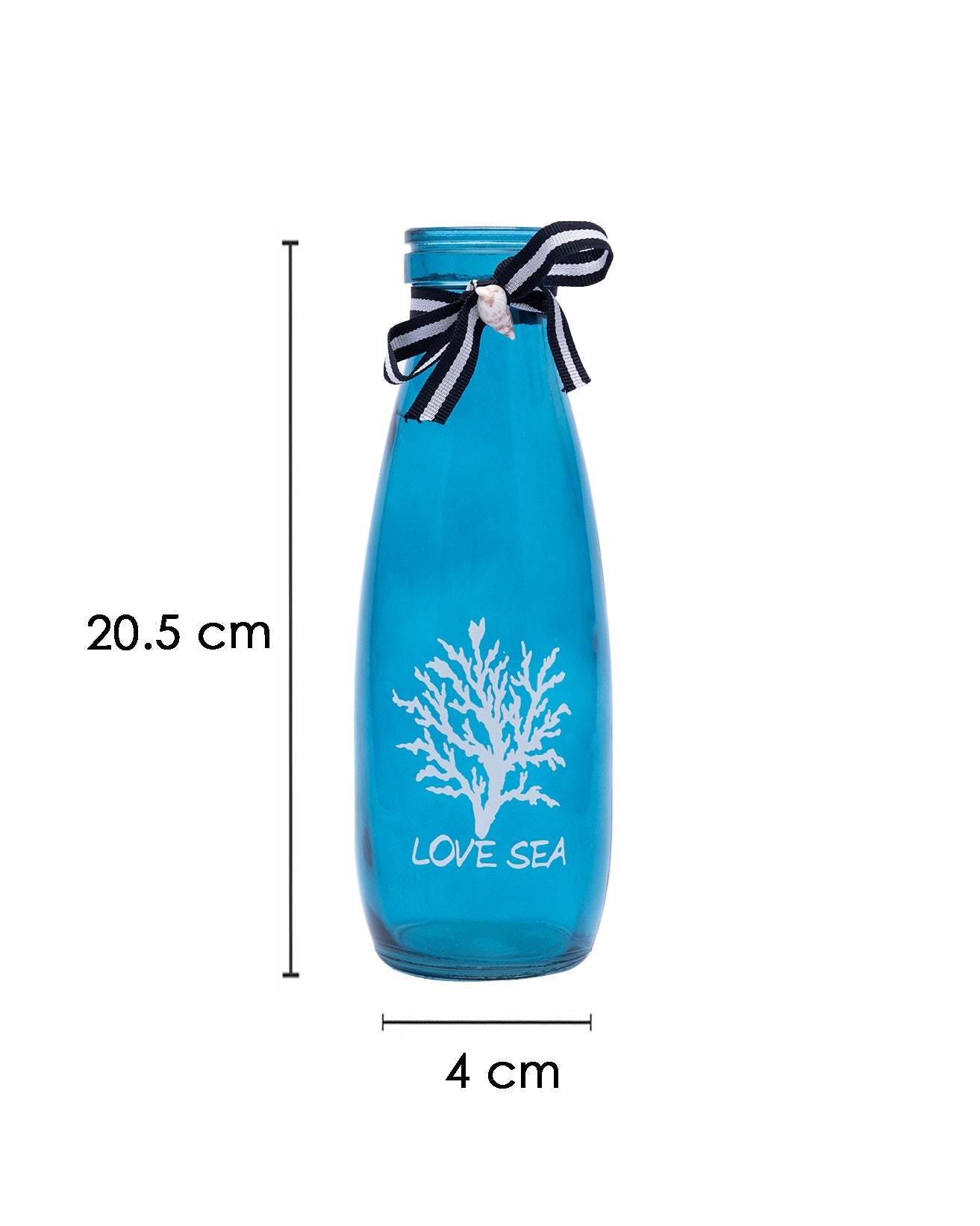 VON CASA Vase, Semi-Transparent Glass Vase, Decorative Small Flower Vase For Home, Table Centerpiece, Blue, Glass, Set Of 2