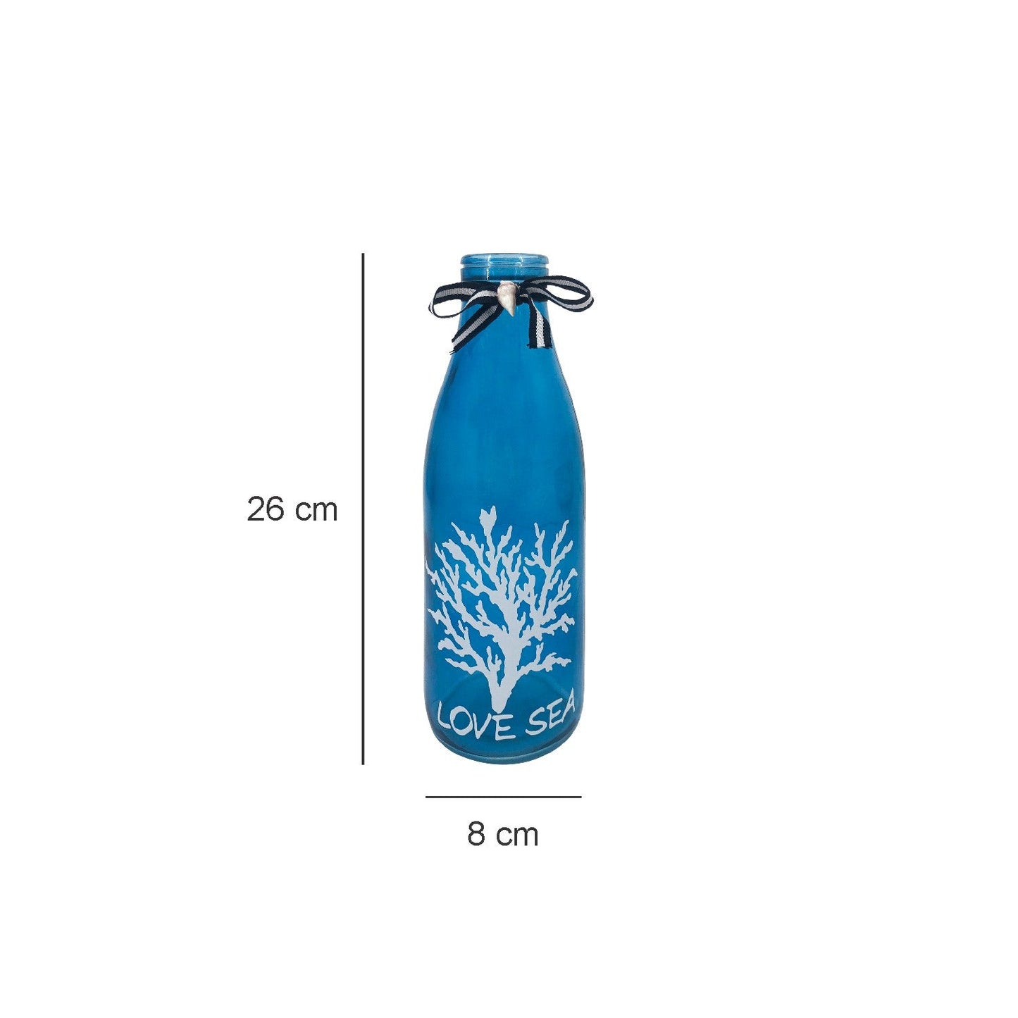 VON CASA Vase, Semi-Transparent Glass Vase, Decorative Small Flower Vase For Home, Table Centerpiece, Blue, Glass, Set Of 2