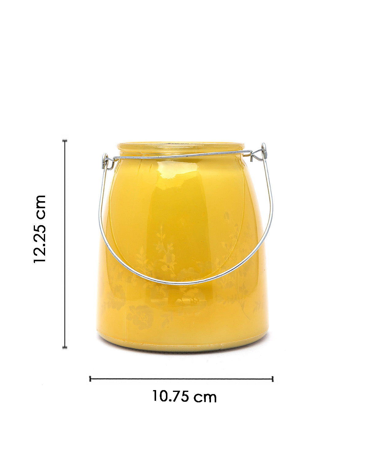 VON CASA Glass T-Light Holder, for Table, Hanging, Indoor & Outdoor Decor, Yellow, Glass