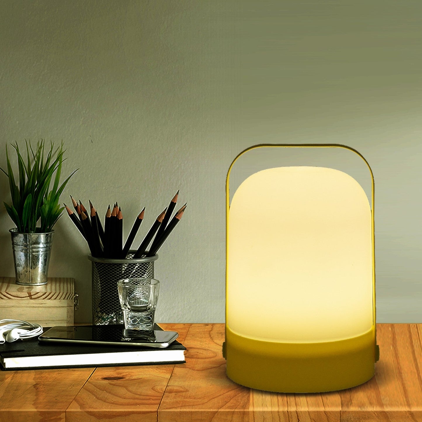 VON CASA Decorative Lantern, Lamp, Battery Operated, for Outdoor & Indoor Hanging, Table Decoration, Yellow, Plastic